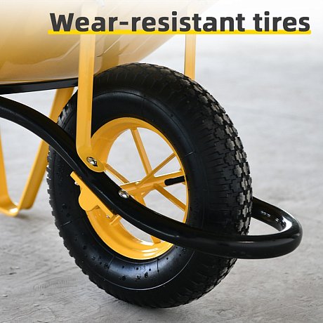 Тачка Deli YS EDL436065 65 л строительная, 130 кг, 1 пневмоколесо фото 3 Тачка Deli YS EDL436065 65 л строительная, 130 кг, 1 пневмоколесо фото 3