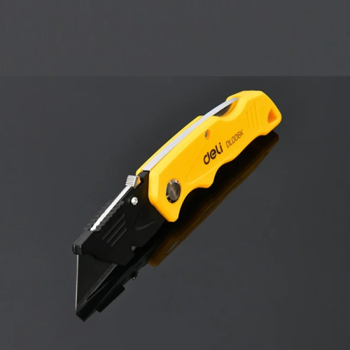 Нож строительный складной Deli YS EDL006K, трапеция, 19 мм фото 4