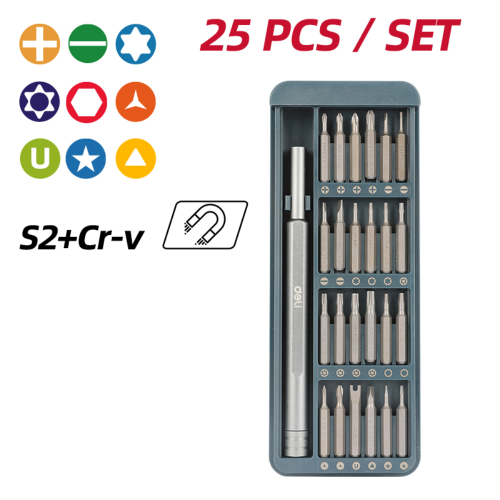 Отвертка Deli YS EDL241025, с набором прецизионных бит, 25 шт фото 2