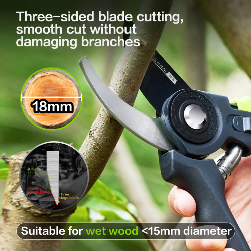 Секатор садовый Deli GS EDL-YL0004, 216 мм, SK5, черный фото 2