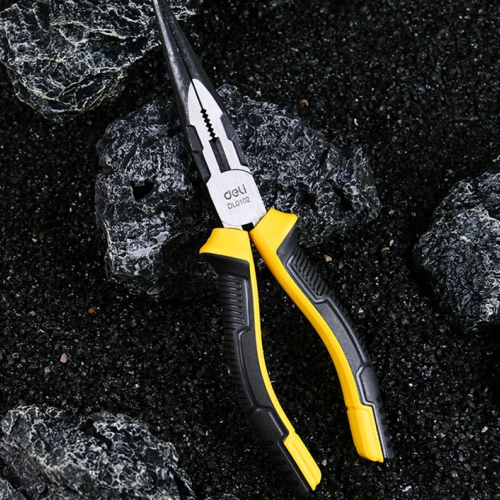 Длинногубцы Deli YS EDL0102, 200 мм, 2-х компонентные рукоятки фото 6