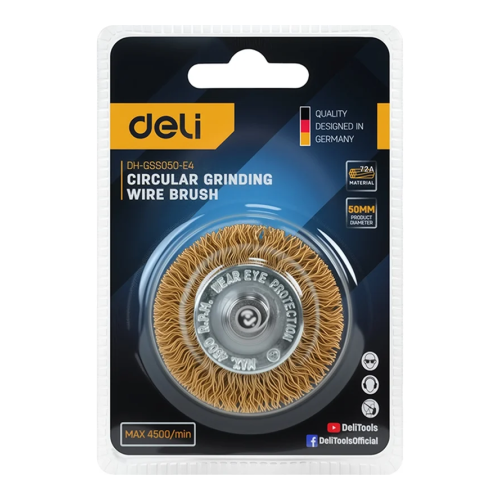 Щетка для дрели Deli YS EDH-GSS075-E3, плоская, проволочная фото 6