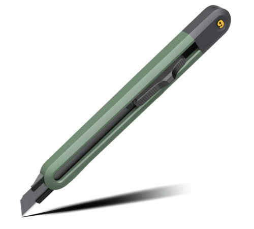 Нож строительный Deli HS EHT4009L 9 мм, Soft Touch, зеленый