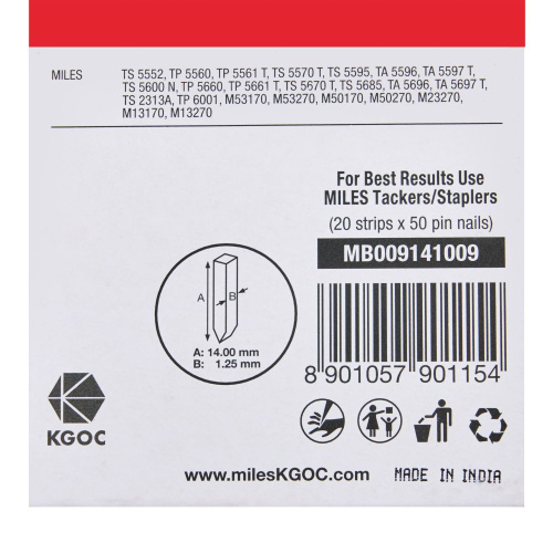 Скоба (гвоздь) Miles NO.9-14ММ, 1000 шт. фото 3 Скоба (гвоздь) Miles NO.9-14ММ, 1000 шт. фото 3