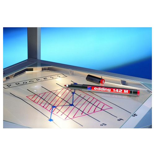 Маркер для проекционных пленок и гладких поверхностей Edding "140", черный фото 2