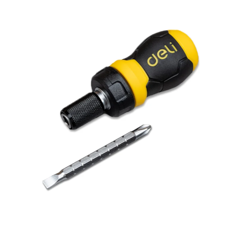 Двухсторонняя отвертка Deli YS EDL626010, с трещоткой, PH2+SL6 фото 3