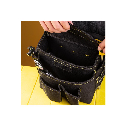 Сумка для инструментов поясная Deli YS EDL-P4, 220х140х200 мм, ткань Oxford, черный фото 2