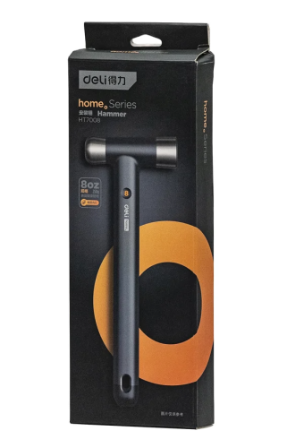 Молоток Deli HS EHT7008 0.25 кг, Soft Touch, черный фото 6