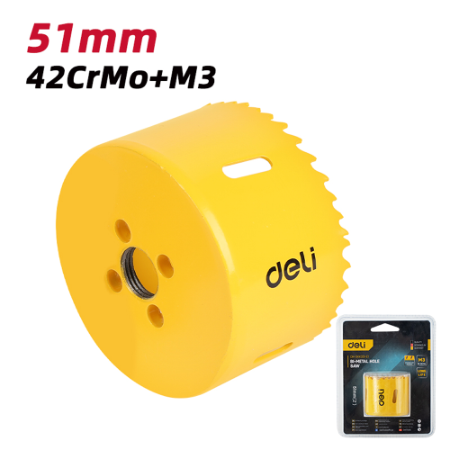 Коронка биметаллическая Deli YS EDH-SKK051-E1, 51 х 38 мм, М14 фото 2