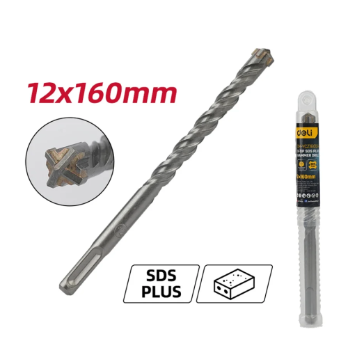 Бур по бетону Deli YS EDH-YCZ16012-E1,12 x 160 мм, X-Tip, SDS-PLUS фото 2