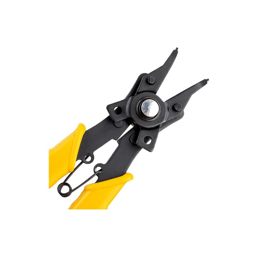 Съемники стопорных колец Deli YS EDL104506, 150 мм, 4-в-1, 4 насадки, желтый, черный фото 2
