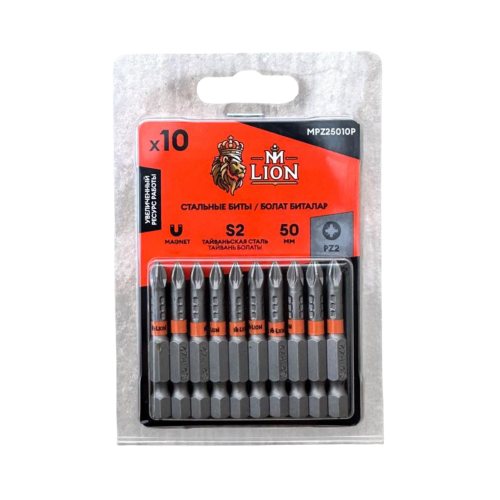 Бита M-Lion MPH25010P, стальная, PH 2х50 мм, 10 шт/упак