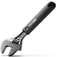 Ключ разводной Deli HS EHT1508 210 мм, раскрытие губок 0-28 мм, Soft Touch, черный