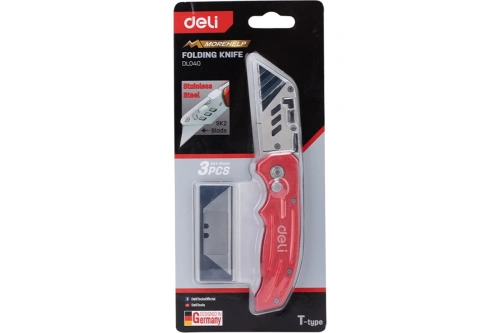 Нож строительный складной Deli RS EDL040 трапеция, 19T фото 15