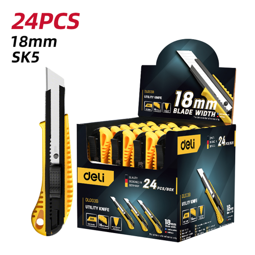 Нож строительный Deli YS EDL003B, 18 мм, универсальный, 24 шт./упак. фото 6