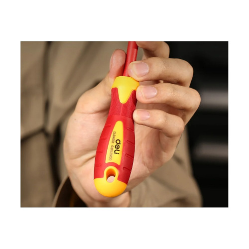 Отвертка Deli YS EDL5141001, диэлектрическая, SL4 x 100 мм фото 4 Отвертка Deli YS EDL5141001, диэлектрическая, SL4 x 100 мм фото 4