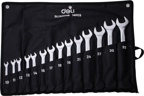 Набор ключей комбинированных Deli YS EDL130014B 10-32 мм, 14 шт.