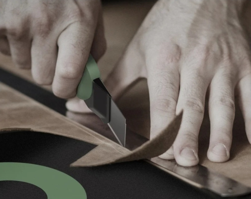 Набор ножей строительных Deli HS EHT4003L 3 шт (ножи 9мм/18мм/трапеция), Soft Touch, зеленый фото 5