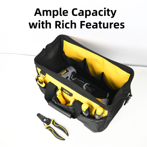 Сумка для инструментов Deli YS EDL586121, 450x260x300 мм, 13 карманов, ткань Oxford, пластиковое дно фото 3