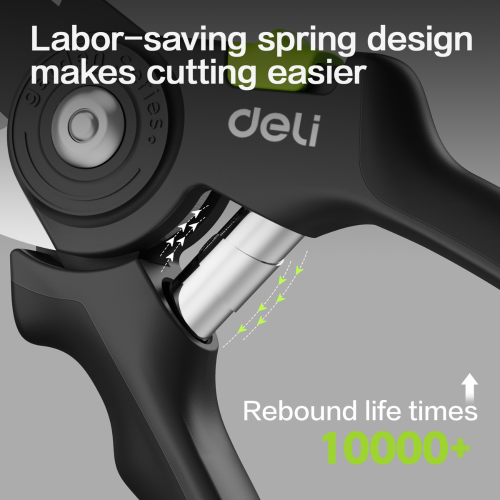 Секатор садовый Deli GS EDL-YL0003, 203 мм, SK5, черный фото 5