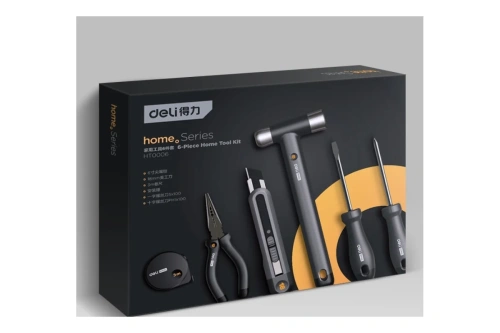 Набор ручного инструмента Deli HS EHT0006 6 предметов, Soft Touch, черный фото 10