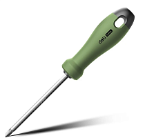 Отвертка двухсторонняя Deli HS HT1055L SL6, PH2x100 мм, Soft Touch, зеленый