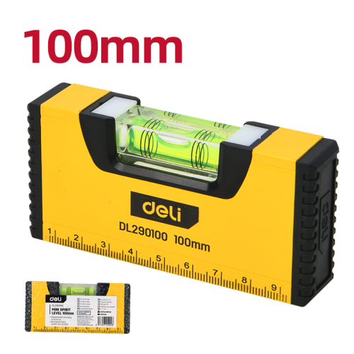 Уровень строительный Deli YS EDL290100, 100 мм, магнит фото 5