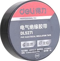 Изолента ПВХ Deli YS DL5271 черная, 18 мм x 10 м, 130 мкм