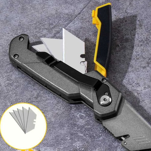 Нож строительный складной Deli YS EDL006Z, трапеция, 19 мм фото 4