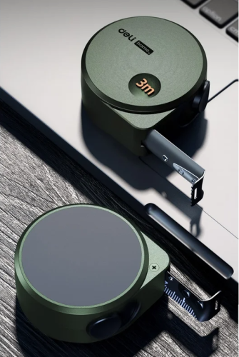 Рулетка Deli HS HT8316L 3 м/16 мм, Soft Touch, зеленый фото 5