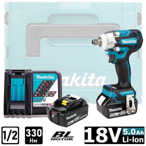 Аккумуляторный гайковерт MAKITA DTW300RTJ, 18 В, 330 Нм, 2 АКБ, 5 Ач, З/У Аккумуляторный гайковерт MAKITA DTW300RTJ, 18 В, 330 Нм, 2 АКБ, 5 Ач, З/У