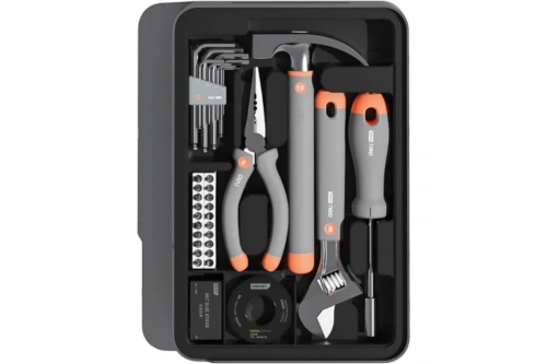 Набор ручного инструмента Deli HS H1001-ADE 15 предметов, бокс, H1001-ADE, Soft Touch, оранжевый