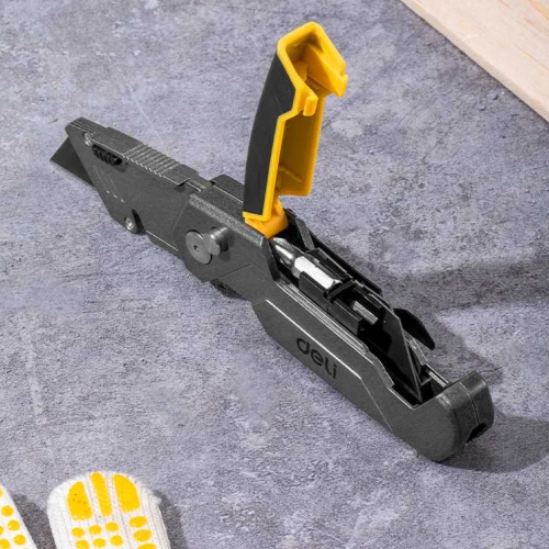 Нож строительный складной Deli YS EDL006Z, трапеция, 19 мм фото 3