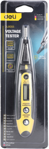 Индикаторная отвертка-тестер Deli YS EDL8005 12-250 В, цифровая фото 3