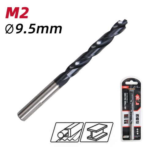 Сверло по металлу Deli RS EDH-MHZ095-E4, 9.5 мм, DIN 338, HSS-TiN фото 2