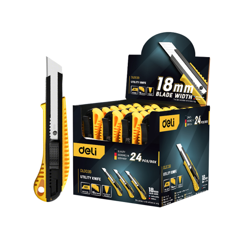 Нож строительный Deli YS EDL003B, 18 мм, универсальный, 24 шт./упак.