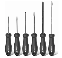 Набор отверток Deli HS EHT1006 6 шт, Soft Touch, черный