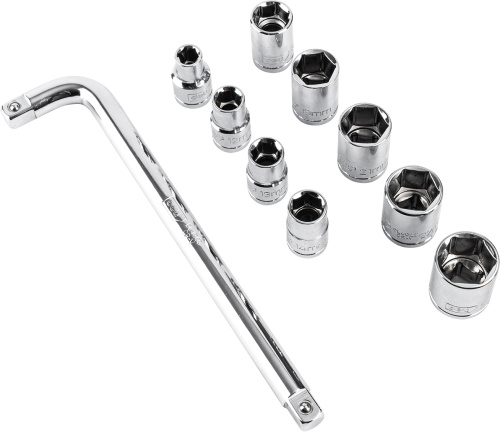 Набор головок торцевых Deli YS EDL2010T 10–24 мм, 1/2", 10 шт. фото 4