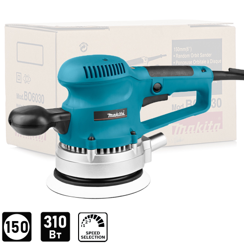 Эксцентриковая шлифмашина MAKITA BO6030, 310 Вт, 150 мм Эксцентриковая шлифмашина MAKITA BO6030, 310 Вт, 150 мм