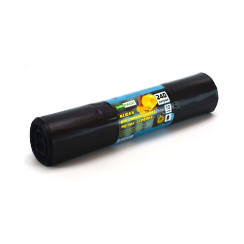 Мешки для мусора "Mirpack Стройка", 70 мкм, 240 л, 10шт /рулон