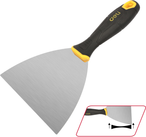 Шпатель нержавеющий 150 мм Deli YS EDL-HD6 2-х компонентная ручка фото 2