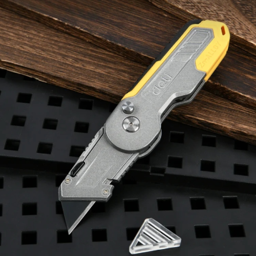 Нож строительный складной Deli YS EDL007Z, трапеция, 19 мм фото 7