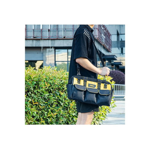 Сумка для инструментов Deli YS EDL430117, 400х200х270 мм, ткань Oxford, черный, желтый фото 11