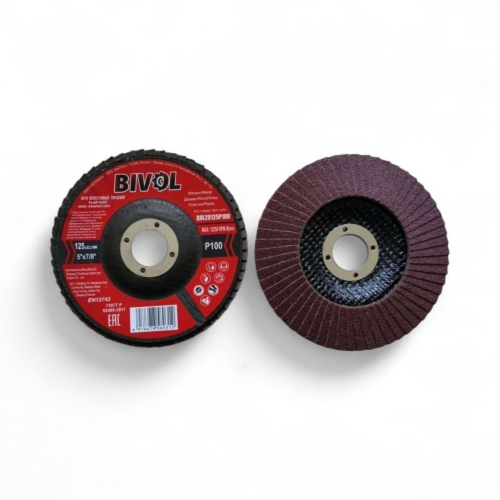 Круг лепестковый торцевой BIVOL 125 x 22,2 мм Р100