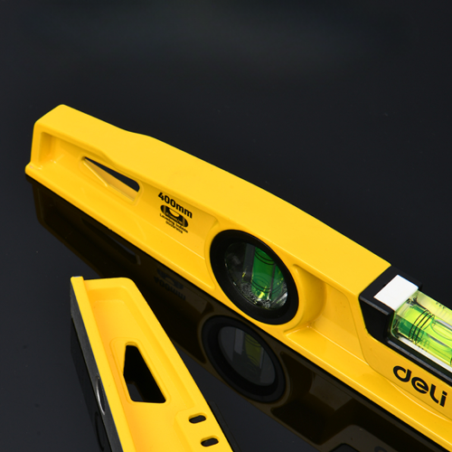 Уровень строительный Deli YS EDL290400Q, литой, 400 мм, с двойным обзором фото 4