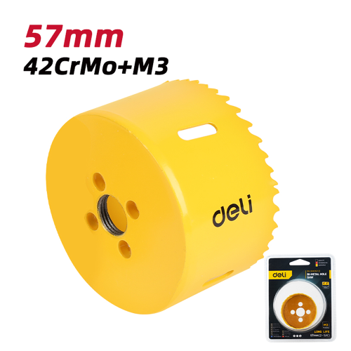 Коронка биметаллическая Deli YS EDH-SKK057-E1, 57 х 38 мм, М14 фото 2