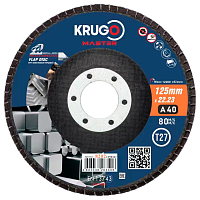 Круг лепестковый торцевой Krugo Master 125 x 22.2 мм, Р40