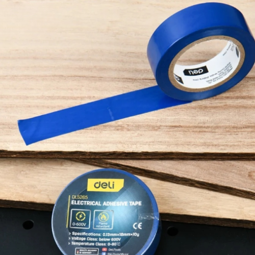 Изолента ПВХ Deli YS EDL5265, 18 мм x 10 м, 130 мкм, синяя фото 3