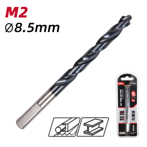 Сверло по металлу Deli RS EDH-MHZ085-E4, 8.5 мм, DIN 338, HSS-TiN фото 2