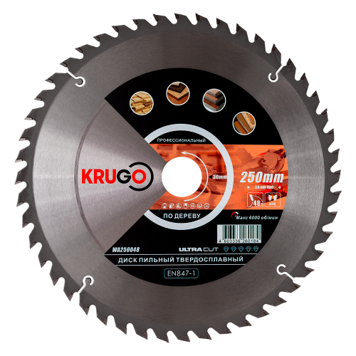 Диск пильный "Krugo", 250 x 30 мм, 48Т